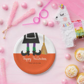 Niedliche Hexenleder glücklich Halloween Personali Pappteller (Party)