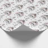 Niedliche Hexenmädchen mit Fledermäusen Geschenkpapier (Ecke)