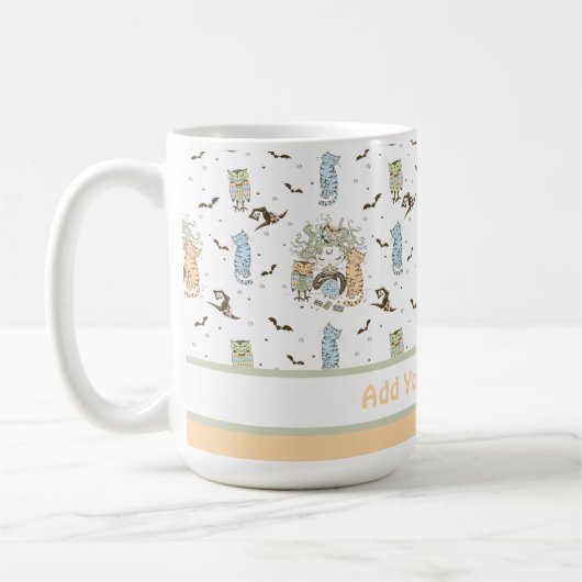 Niedliche Hexenmädchen mit Fledermäusen Kaffeetasse (Links)