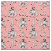 Niedliche Hexenmädchen mit Fledermäusen Stoff (Muster)