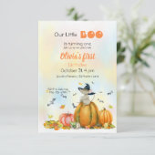 Niedliche Hexenmäuse auf dem Pumpkin Einladung (Stehend Vorderseite)