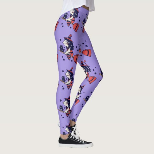 Niedliche Hexenmeister Halloween-Leggings Leggings (Rechts)