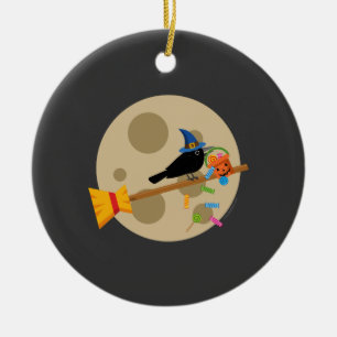 Niedliche Hexenschnecke auf einem Brotspreißlöffel Keramik Ornament