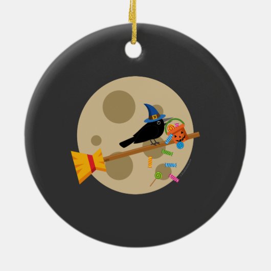 Niedliche Hexenschnecke auf einem Brotspreißlöffel Keramik Ornament (Hinten)