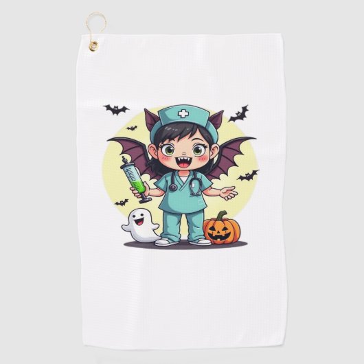Niedliche Hexenschwester Halloween Premium T - Shi Golfhandtuch (Vorderseite)