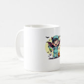 Niedliche Hexenschwester Halloween Premium T - Shi Kaffeetasse (Vorderseite Links)