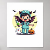 Niedliche Hexenschwester Halloween Premium T - Shi Poster (Vorne)