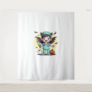 Niedliche Hexenschwester Halloween Premium T - Shi Wandteppich