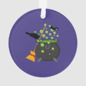 Niedliche Hexenzange mit Blick auf einen blühenden Ornament (Rückseite)