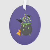 Niedliche Hexenzange mit Blick auf einen blühenden Ornament (Vorderseite)