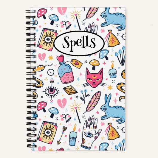 Niedliche Hexerei Magische Zauber Notizblock (Vorderseite)
