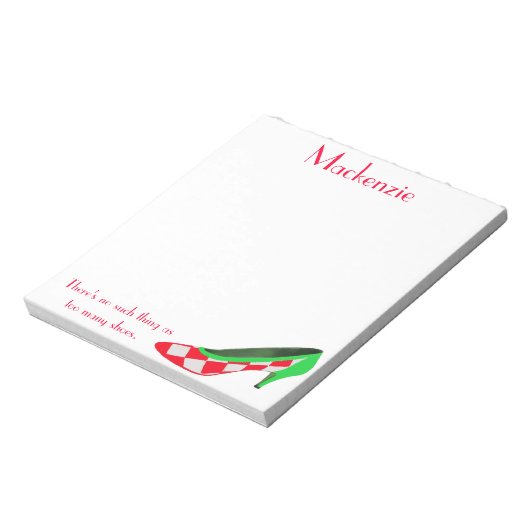 Niedliche High Heel Shoe Personalisierte Notepad Notizblock (Rotiert)