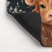 Niedliche Highland Cow in Beautiful Florals mit Mo Mousepad (Ecke)