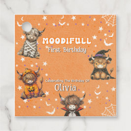 Niedliche Highland Cows Moodifull Halloween Geburt Geschenkanhänger