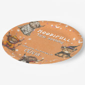 Niedliche Highland Cows Moodifull Halloween Geburt Pappteller (Schrägansicht)