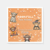 Niedliche Highland Cows Moodifull Halloween Geburt Serviette (Vorderseite)