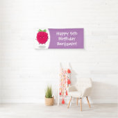 Niedliche Himbeere-Cartoon-Abbildung Banner (Insitu)