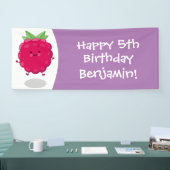 Niedliche Himbeere-Cartoon-Abbildung Banner (Messe)