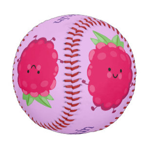 Niedliche Himbeere-Cartoon-Abbildung Baseball