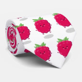 Niedliche Himbeere-Cartoon-Abbildung Krawatte (Gerollt)