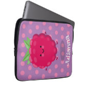 Niedliche Himbeere-Cartoon-Abbildung Laptopschutzhülle (Vorne Rechts)