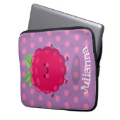 Niedliche Himbeere-Cartoon-Abbildung Laptopschutzhülle (Vorderseite Links)