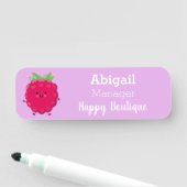 Niedliche Himbeere-Cartoon-Abbildung Namensschild (Beispiel)