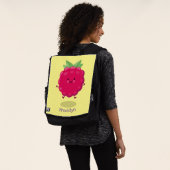 Niedliche Himbeere-Cartoon-Abbildung Rucksack (Ausgewaschen)
