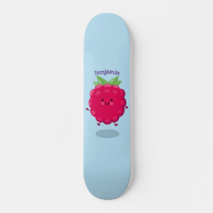 Niedliche Himbeere-Cartoon-Abbildung Skateboard