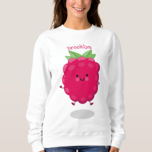 Niedliche Himbeere-Cartoon-Abbildung Sweatshirt