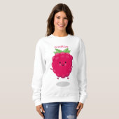 Niedliche Himbeere-Cartoon-Abbildung Sweatshirt (Vorne ganz)