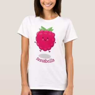Niedliche Himbeere-Cartoon-Abbildung T-Shirt