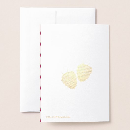 Niedliche Himbeeren Aquarellbilder Folienkarte (Rückseite mit Umschlag)