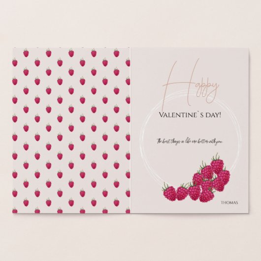 Niedliche Himbeeren Aquarellbilder Folienkarte (Innenseite)