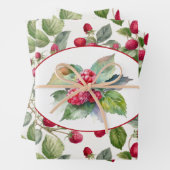 Niedliche Himbeeren Wasserfarbe Geschenkpapier Set (Beispiel)
