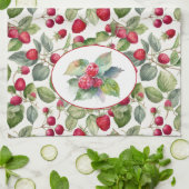 Niedliche Himbeeren Wasserfarbe Geschirrtuch (Gefaltet)