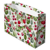 Niedliche Himbeeren Wasserfarbe Große Geschenktüte (Rückseite Schrägansicht)