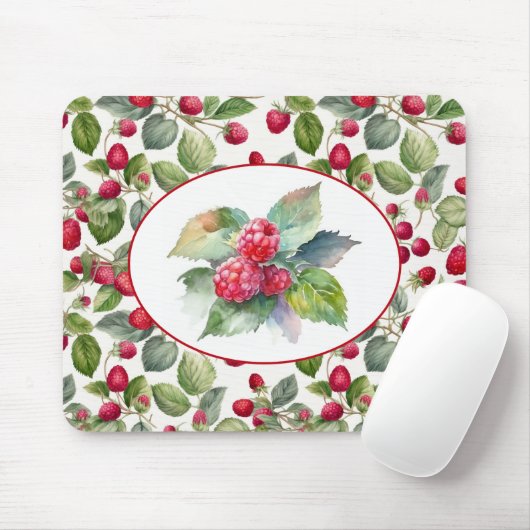 Niedliche Himbeeren Wasserfarbe Mousepad (Mit Mouse)