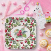 Niedliche Himbeeren Wasserfarbe Pappteller (Party)