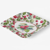 Niedliche Himbeeren Wasserfarbe Pappteller (Gewinkelt)