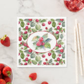 Niedliche Himbeeren Wasserfarbe Serviette (Beispiel)