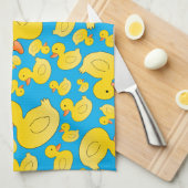 Niedliche Himmelblau-Gummienten Geschirrtuch (Viertel Falte)