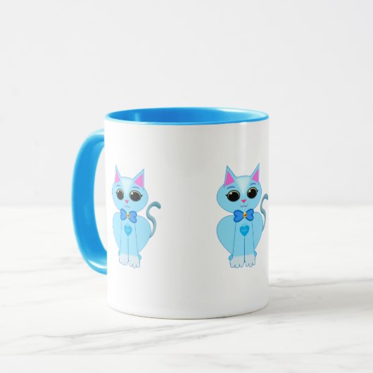 Niedliche himmlische Katze Tasse (Vorderseite Links)