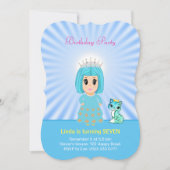 Niedliche Himmlische Prinzessin mit Kitty Cat 7. G Einladung (Vorderseite)