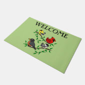 Niedliche Hinterhofvögel Fußmatte (Schrägansicht)