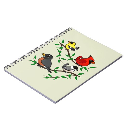 Niedliche Hinterhofvögel Notizblock (Linke Seite)