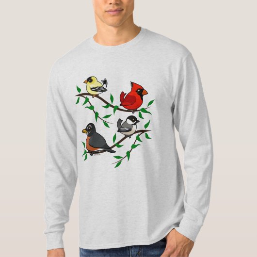 Niedliche Hinterhofvögel T-Shirt (Vorderseite)