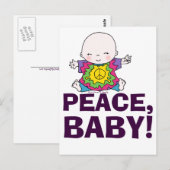 Niedliche Hippie / Hippy-Gefärbte Krawatte Peace B Postkarte (Vorne/Hinten)