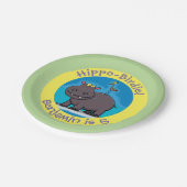 Niedliche Hippie mit Vogel personalisierter Geburt Pappteller (Schrägansicht)