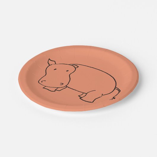 niedliche Hippie-Papierplatte Pappteller (Schrägansicht)